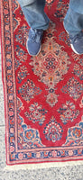 Hand Knotted All Wool 2-6 x 5-0 circa 1940s Genuine Middle Eastern Oriental Rug