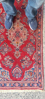 Hand Knotted All Wool 2-6 x 5-0 circa 1940s Genuine Middle Eastern Oriental Rug