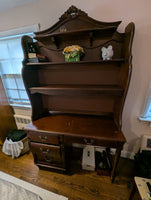 Wooden Desk With Hutch