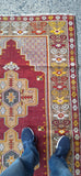 Vintage 1930's Hand Knotted Turkish Anatolya Rug All Wool 4 X 7