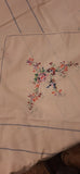 Embroidered Floral Tablecloth with Butterflies 5-5 X 8-5
