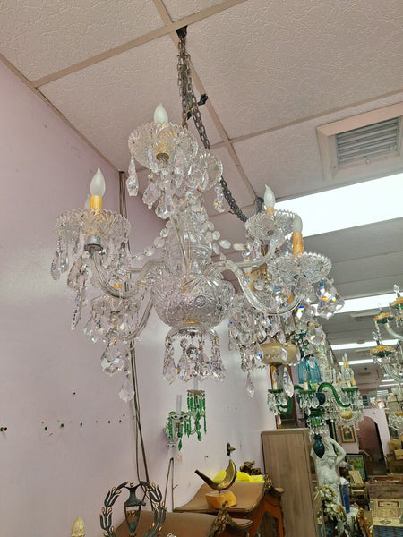 1950's Crystal Chandelier Czechoslovakian 8 Light