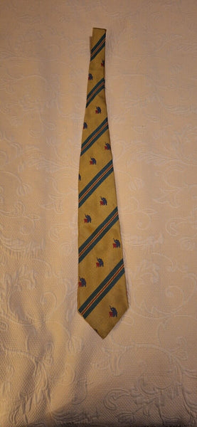 100% Silk Tie Hand Made in Italy Mates  Como with Elephants Vintage Early 90's