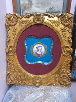 Antique Framed Gilt Sevres Painted On Porcelain Princess du Lambette