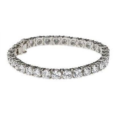 6.00 Total Carat Weight Tennis Bracelet in 14K White Gold 7" - Diamonds Sapphires Rubies Emeralds