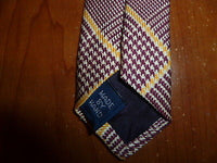 Lovely 100% Silk Polo by Ralph Lauren Wide Burgundy & Gold Tie Hand Made in USA - Diamonds Sapphires Rubies Emeralds