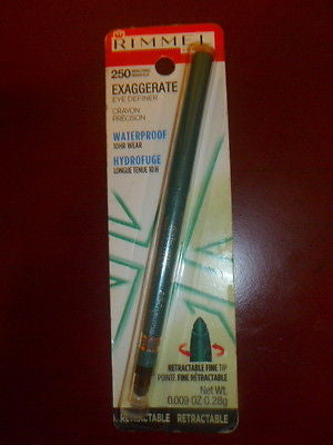 Rimmel London Exaggerate Eye Definer Crayon 250 Emerald Sparkle Retractable - Diamonds Sapphires Rubies Emeralds