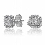 14K White Gold Diamond Earring - Diamonds Sapphires Rubies Emeralds