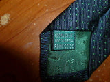 100% Silk Italian Tie by Andrew's Ties Zadi of Milano Black with Green Polka Dot - Diamonds Sapphires Rubies Emeralds