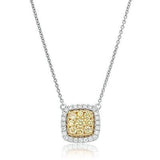 Awe Inspiring 14K Yellow Diamond Necklace Pendant with White Diamonds - Diamonds Sapphires Rubies Emeralds