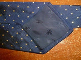 Elegant Navy Blue Polka Dot 100% Woven Silk Brooks Basics Tie Made in USA - Diamonds Sapphires Rubies Emeralds