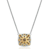 Awe Inspiring 14K Yellow Diamond Necklace Pendant with White Diamonds - Diamonds Sapphires Rubies Emeralds