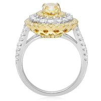 18K White & Yellow Gold Yellow Diamond Ring Size 6.5 GIA Certified - Diamonds Sapphires Rubies Emeralds