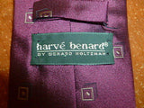 Hand Made 100% Silk Harve Benard by Benard Holtzman Burgundy Tie - Diamonds Sapphires Rubies Emeralds