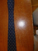 Elegant Navy Blue Polka Dot 100% Woven Silk Brooks Basics Tie Made in USA - Diamonds Sapphires Rubies Emeralds