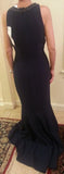 Gorgeous Navy Sleeveless Beaded Carmen Marc Valvo Evening Gown Size 4 - Diamonds Sapphires Rubies Emeralds