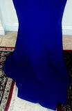 Gorgeous Navy Sleeveless Beaded Carmen Marc Valvo Evening Gown Size 4 - Diamonds Sapphires Rubies Emeralds