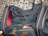 Authentic Lark Duffle Bag, Very Good Condition 23" Black, Canvas - Diamonds Sapphires Rubies Emeralds