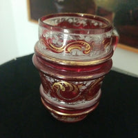 Antique Bohemian Glass Moser Ruby Mug #9508