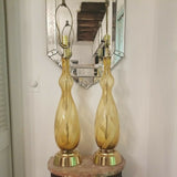 Pair of Mid Century Modern Murano Italian Glass Lamps