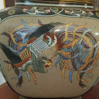 Antique Large Oriental Enamel Chinese Urn