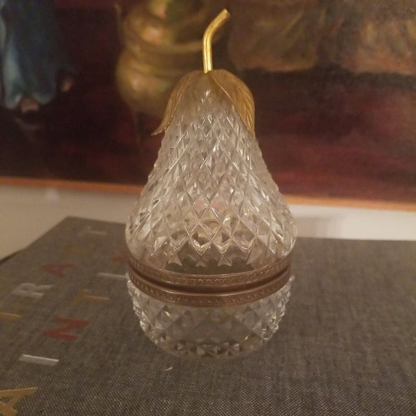 Antique Baccarat Crystal Pear Box