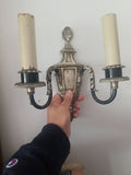 Antique E.F. Caldwell Silvered Pair Of Classical Sconces