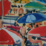 A Vintage Impressionist Beach Bikini Painting Signed