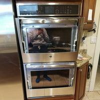 GE Profile 30"  Double Wall Oven Model #:PT9550SFSS FOR PARTS SHATTERED!!!