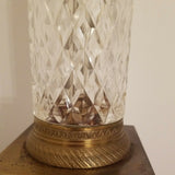 Massive Antique Baccarat Crystal and Bronze Lamp