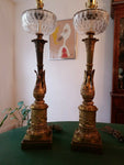 Antique French Empire Bronze Swan Lamps