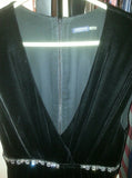 Ladies black velvet Magaschoni Collection cocktail dress with rhinestones size 6