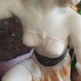 Museum Quality Antique Marble Sculpture Young Girl Topless Signed