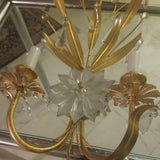 French Rock Crystal Gilt Pair Of Large Sconces