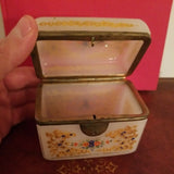 Antique Opaline Bohemian Jewelry Box Casket