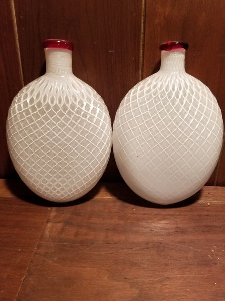 Art glass vintage murano italian pair studio bottles experimental rare form - Diamonds Sapphires Rubies Emeralds