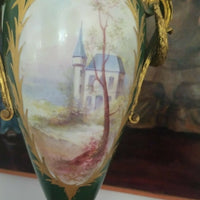 Antique Sevres Enamel Urn Jade