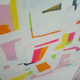 Contemporary Abstract Signed Painting Colors Hamptons Style "Pillow Fight" BENT!