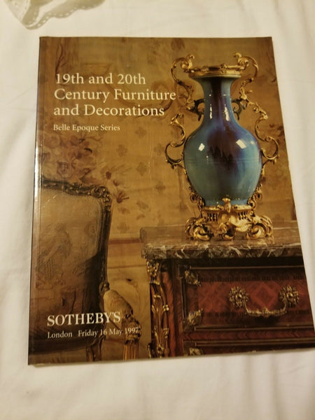 Sothebys auction catalog 19th and 20th century furniture and decorations - Diamonds Sapphires Rubies Emeralds