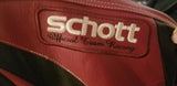 Authentic SCHOTT Motorcycle Biker Racing Leather Jacket. Size 6XL