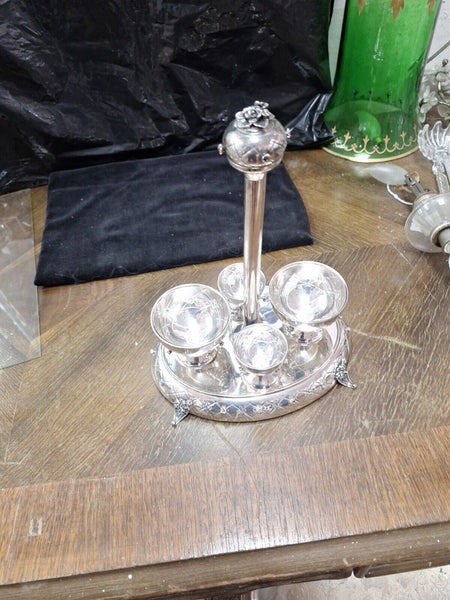 Hazorfim 925 Silver Salt And Pepper Holder Made In Israel 467 Grams