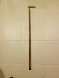 Carved Wooden Cane/ Walking Stick 36.625" HANDLE IS LOOSE