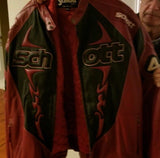 Authentic SCHOTT Motorcycle Biker Racing Leather Jacket. Size 6XL