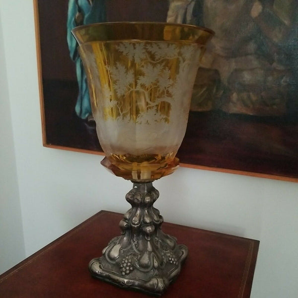 Museum quality 1850's Large Bohemian Glass Moser