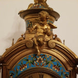 Antique 19th Century Museum Enamel Bronze Clock