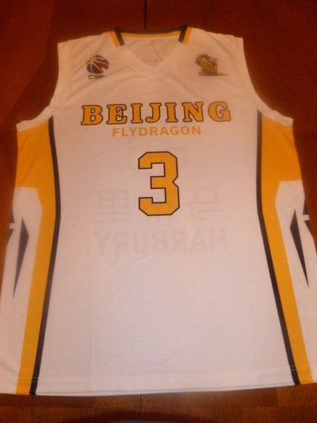 Stephon Marbury Jersey Beijing Fly Dragons Basketball Jersey White, Size Small