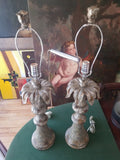 Pair of Mid Century Modern Silvered  Lamps