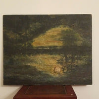 Antique nocturnal Moon River Painting