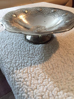 Large Unusual Antique Handmade Silver Bowl with Footstand 482 Grams