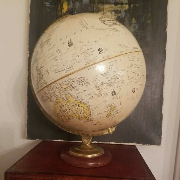 Vintage Mid century Modern Large Estate World Globe